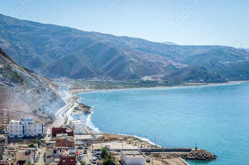 Jebha island and waves and rocks