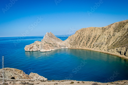 Jebha island and waves and rocks