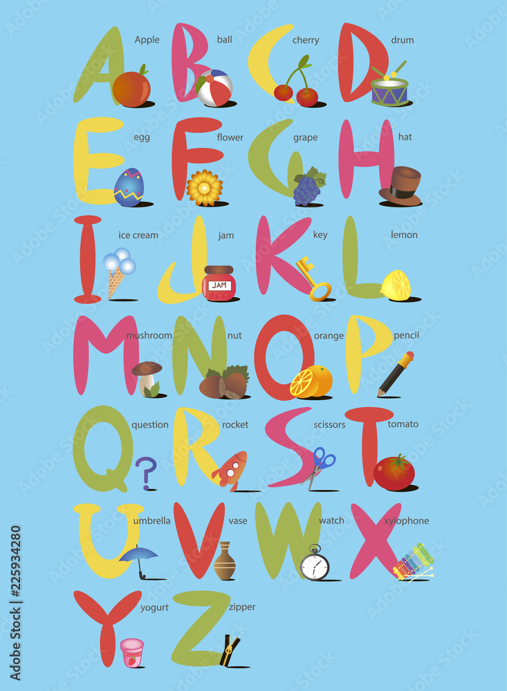 Fototapeta premium angielski alfabet dla dzieci