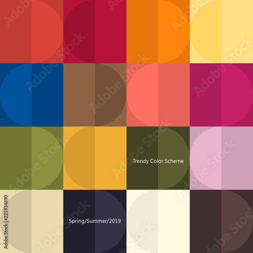 Trendy color poster by plain color patches