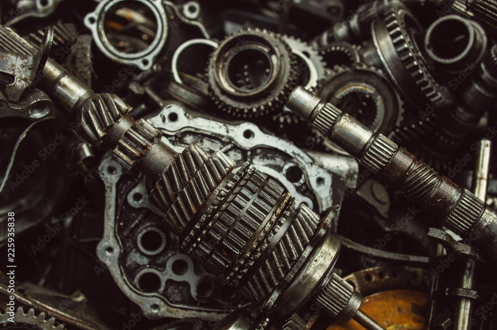A lot of broken gears and shafts A lot of broken gears and shafts