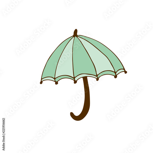 Cute Umbrella Doodle illustration. Sticker design.