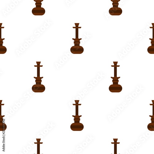 Brown arabic hookah pattern seamless background in flat style repeat vector illustration