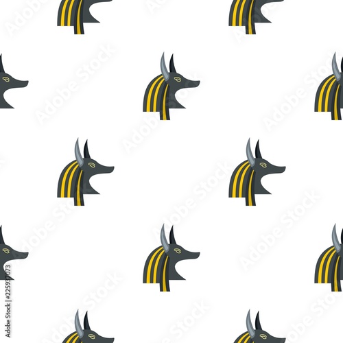 Anubis head pattern seamless background in flat style repeat vector illustration