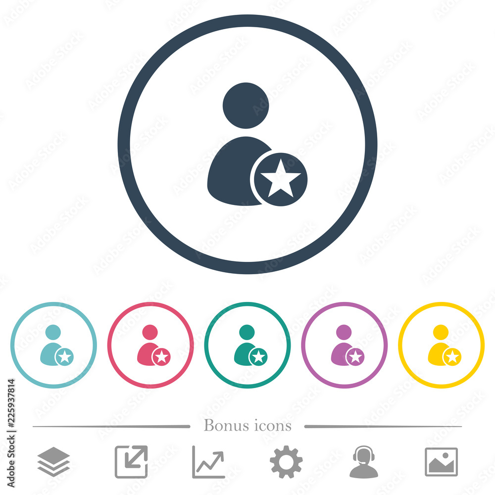 Rank user flat color icons in round outlines Rank user flat color icons in round outlines
