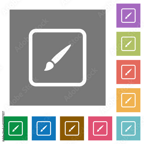 Paint object square flat icons