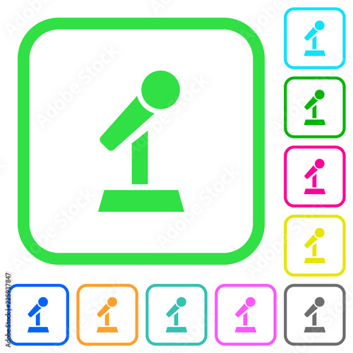 Microphone with stand vivid colored flat icons