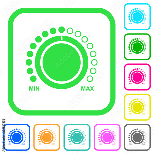 Volume control with captions vivid colored flat icons