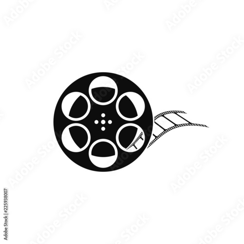 film reel icon vector EPS 10, abstract sign video tape flat design,  illustration modern isolated badge for website or app.