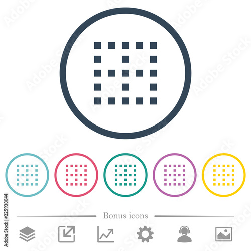 No borders flat color icons in round outlines