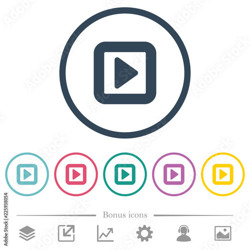 Toggle right flat color icons in round outlines