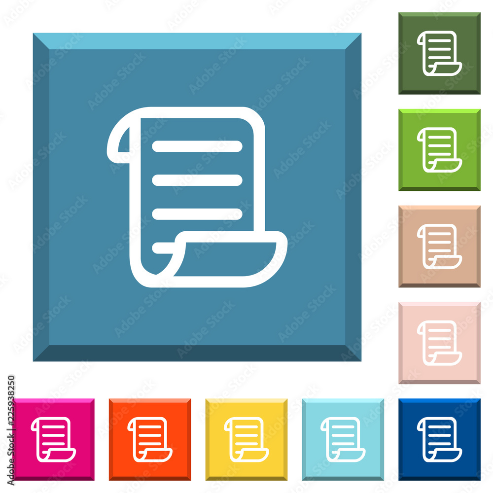 Script code white icons on edged square buttons Script code white icons on edged square buttons