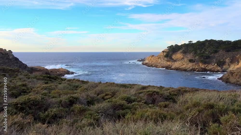 The Pacific Ocean at the Point Lobos State Natural Reserve, California, United States. The Point Lobos protected areas provide shelter to a wide range of fish, invertebrates, birds, and marine mammals The Pacific Ocean at the Point Lobos State Natural Reserve, California, United States. The Point Lobos protected areas provide shelter to a wide range of fish, invertebrates, birds, and marine mammals