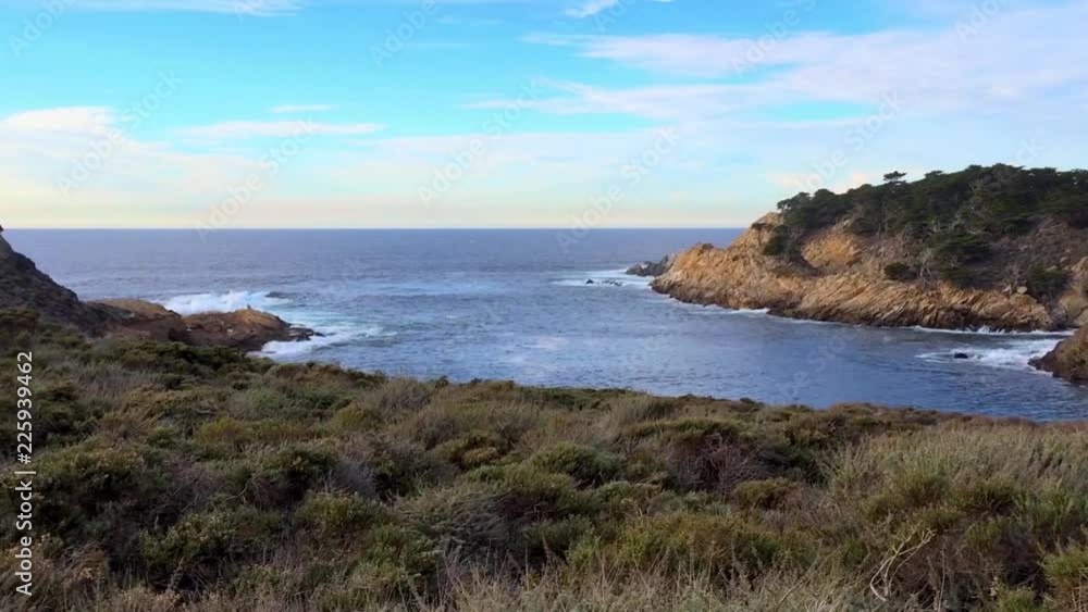 The Pacific Ocean at the Point Lobos State Natural Reserve, California, United States. The Point Lobos protected areas provide shelter to a wide range of fish, invertebrates, birds, and marine mammals The Pacific Ocean at the Point Lobos State Natural Reserve, California, United States. The Point Lobos protected areas provide shelter to a wide range of fish, invertebrates, birds, and marine mammals