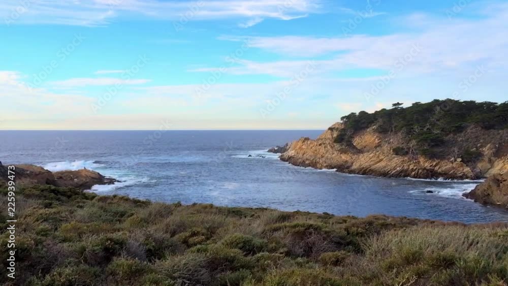The Pacific Ocean at the Point Lobos State Natural Reserve, California, United States. The Point Lobos protected areas provide shelter to a wide range of fish, invertebrates, birds, and marine mammals The Pacific Ocean at the Point Lobos State Natural Reserve, California, United States. The Point Lobos protected areas provide shelter to a wide range of fish, invertebrates, birds, and marine mammals