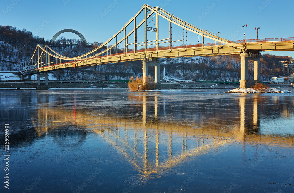 Park bridge across the Dnieper