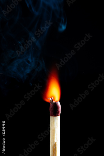 burning matchstick

