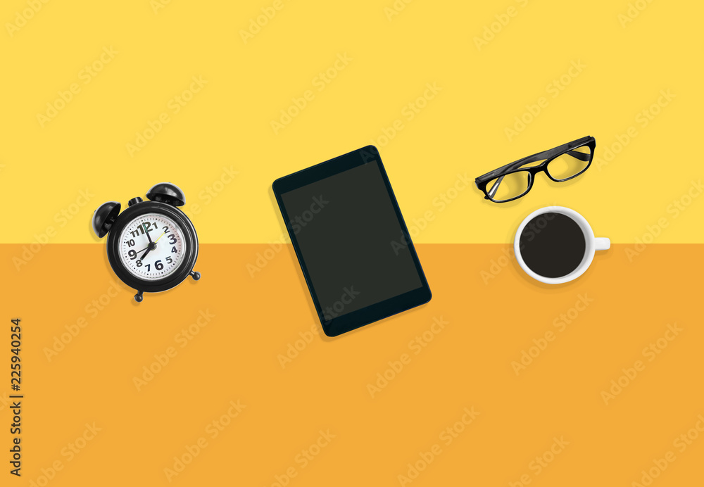 Relaxing time concept, modern workplace coffee time with a cup of coffee. Copy space. Relaxing time concept, modern workplace coffee time with a cup of coffee. Copy space.