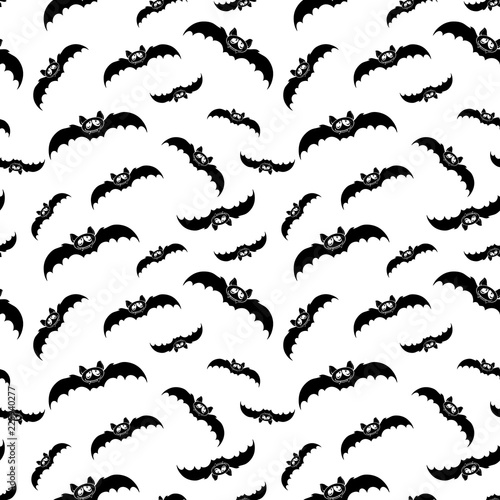 Flying Halloween bats seamless repeat pattern. Great for spooky holiday wallp...