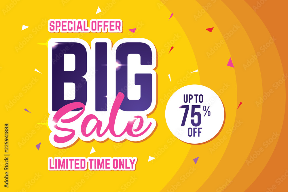 Fototapeta premium Big Sale Banner Template. Sale Banner Design. Abstract Sale Banner.