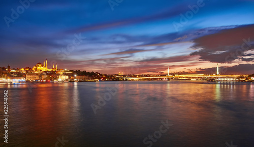 Night view to Suleymaniye Cami, from Galata Bridge, Istanbul © Ryzhkov Oleksandr