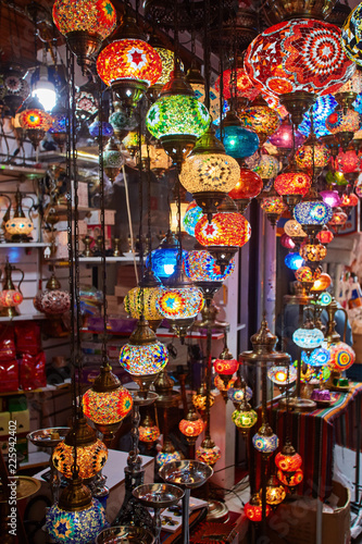 Turkish decorative lamps for sale on Grand Bazaar at Istanbul