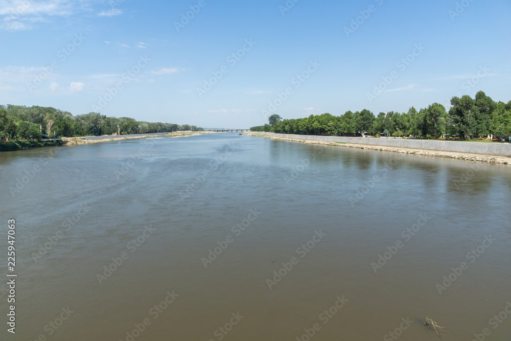 Landscape of Meric (Maritsa) River in city of Edirne,  East Thrace, Turkey
