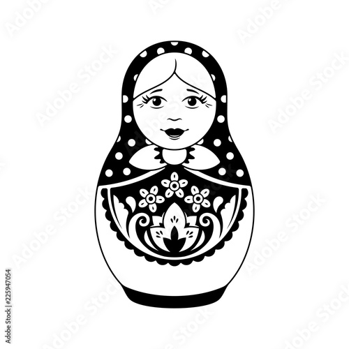 Matryoshka Doll Monochrome Vector Logo