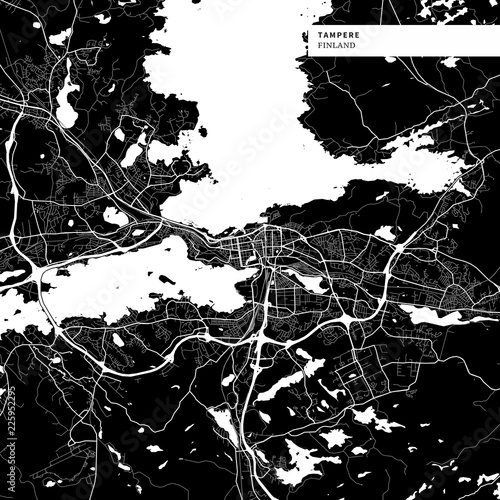 Area map of Tampere, Finland photo