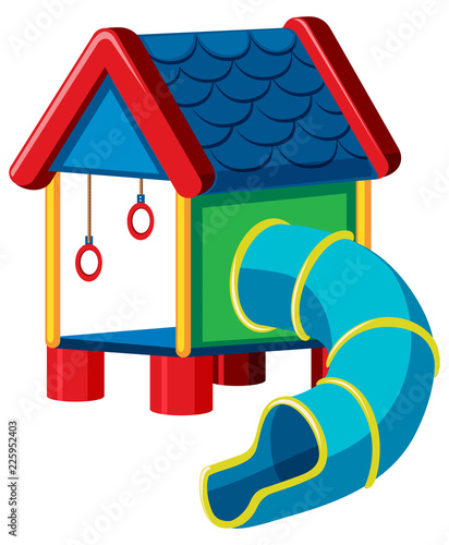 treehouse with slide playground