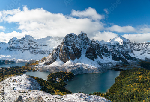 Epic views of distant snow covered peaks in Canada photo