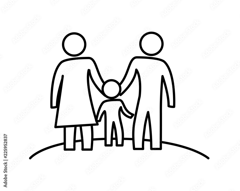 parents silhouette with son characters parents silhouette with son characters