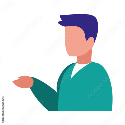 young man modeling character
