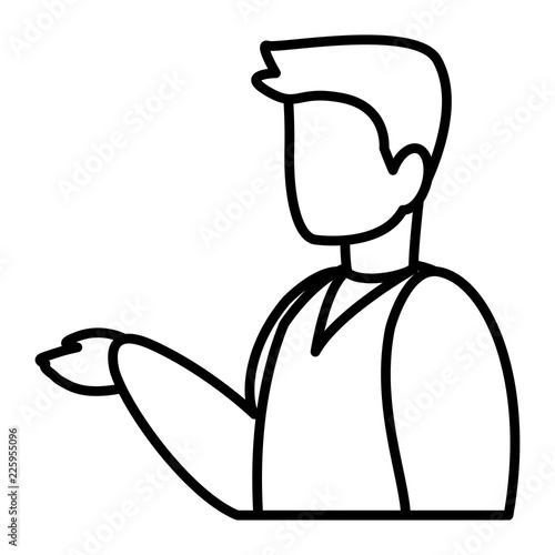 young man modeling character