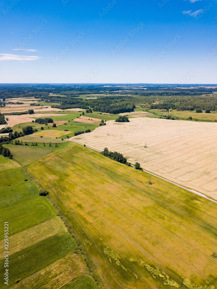 Fototapeta premium Beautiful summer fields from above