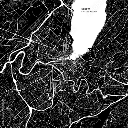 Area map of Geneva, Switzerland