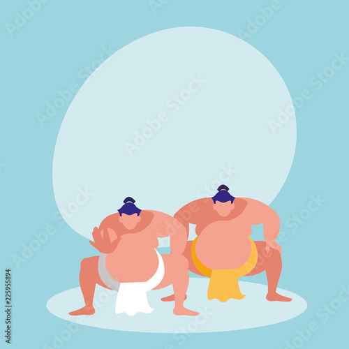 men practicing sumo avatar character