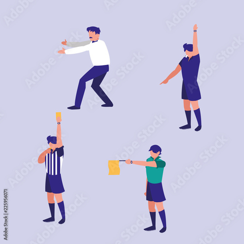 group of sports referees avatar character