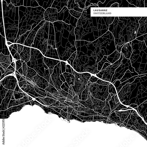 Area map of Lausanne, Switzerland