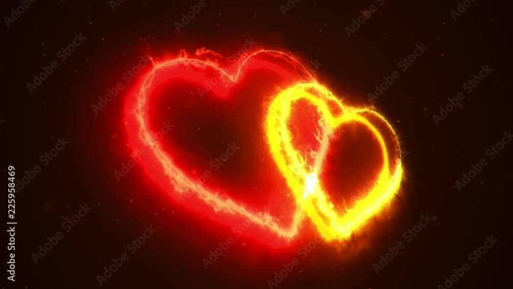 Animation of fire or flow energy from symbol heart and love. Animation of seamless loop. Animation of fire or flow energy from symbol heart and love. Animation of seamless loop.