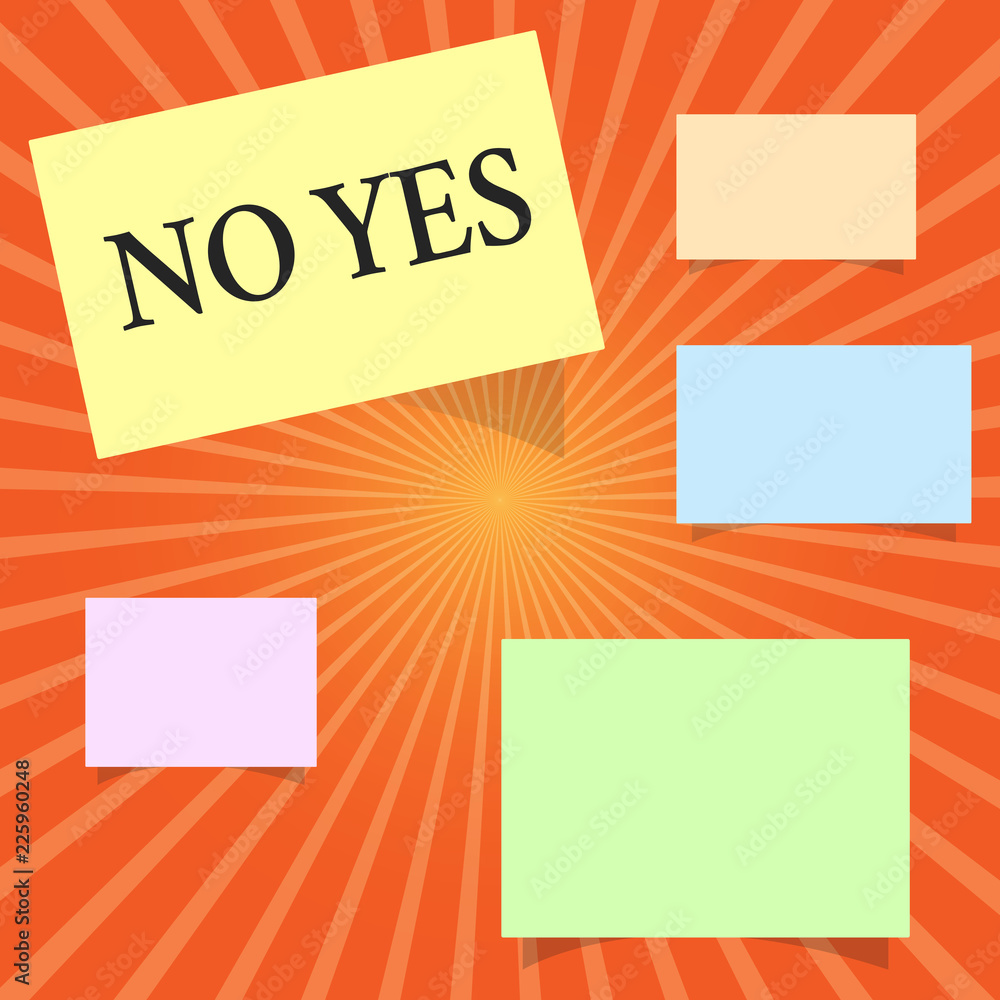 Text sign showing No Yes. Conceptual photo Answering question using these words to show acception or rejection. Text sign showing No Yes. Conceptual photo Answering question using these words to show acception or rejection.