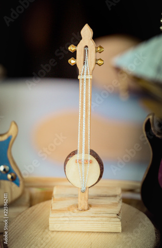 Set of  models of wooden musical instruments photo