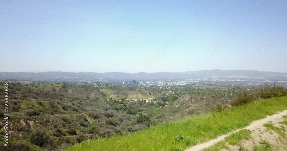 View of Los Angeles Valley from Dirt Mulholland Aerial View of Los Angeles Valley from Dirt Mulholland Aerial