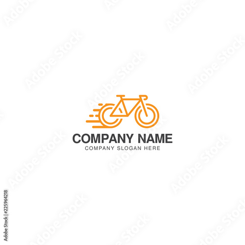 Fast bike logo design vector