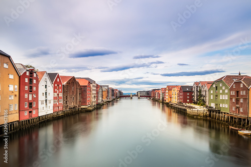 Colorful houses and  the Nidelva River, Trondheim, Norway. © Ruben