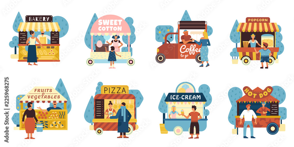 Street Food Icons Set