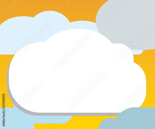Flat design Vector Illustration Empty esp template copy text for Ad, promotion, poster, flyer, web banner, article. Blank Halftone Cloud Shape Empty Puff Bubble No Tail for Text space
