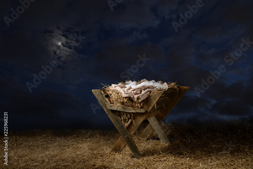Bild auf Leinwand Manger With Night Sky
