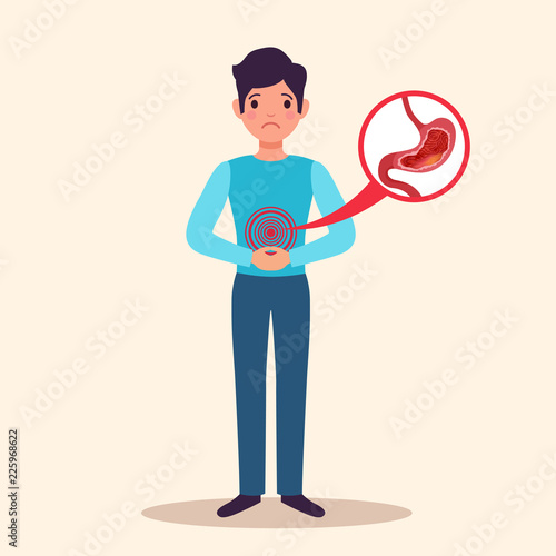 Gastritis Patient Flat Character 