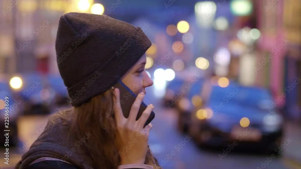 Young girls takes a phone call Young girls takes a phone call
